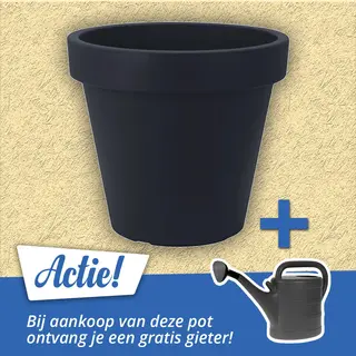 Pro Garden Bloempot - Antraciet - Rond - D50 Cm - Kunststof - Plantenpot - Tuin Buiten