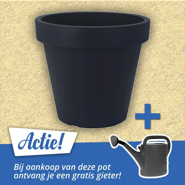 Pro Garden Bloempot - Antraciet - Rond - D50 Cm - Kunststof - Plantenpot - Tuin Buiten thumbnail
