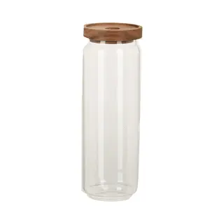 Excellent Houseware Glazen Luxe Keuken Voorraadpot/voorraadbus 1300 Ml- Voorraadbussen Met Luchtdichte Deksel - Afmeting, 9 X 25 Cm