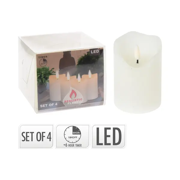 Led Kaarsen 5x7 Cm - Set Van 4 - Met Timer thumbnail