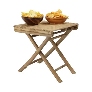Excellent Houseware Bijzettafeltje/klaptafel Voor Buiten - Bamboe Hout - Opvouwbaar - 39 X 39 X 45 Cm