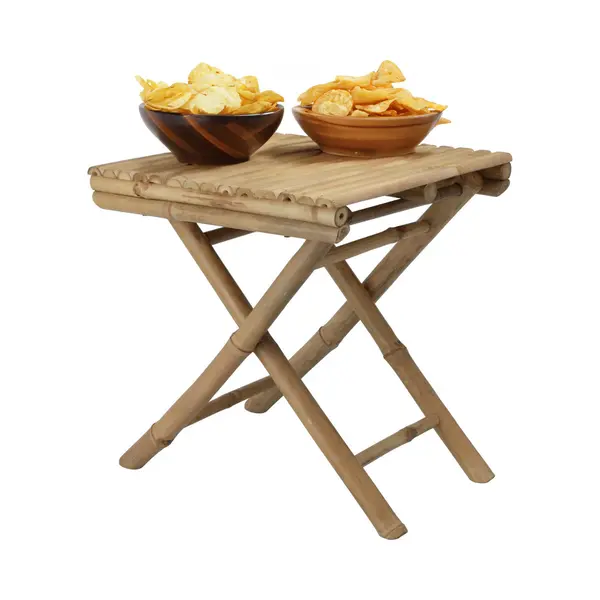 Excellent Houseware Bijzettafeltje/klaptafel Voor Buiten - Bamboe Hout - Opvouwbaar - 39 X 39 X 45 Cm thumbnail