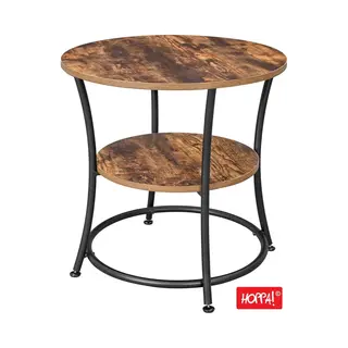 Hoppa! | Bijzettafel | Donkerbruin | Industrieel Ontwerp | 56 X 56 X 56 Cm (B X D X H)