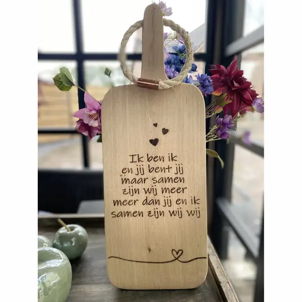 Creaties Van Hier - Serveerplank - Ik Ben Ik - Eikenhout - 55 Cm thumbnail