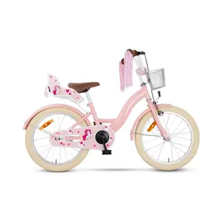 Sjoef Dolly Meisjesfiets 18 Inch Roze - Unicorn - Kinderfiets 5, 6 & 7 Jaar - Fiets 18 Inch