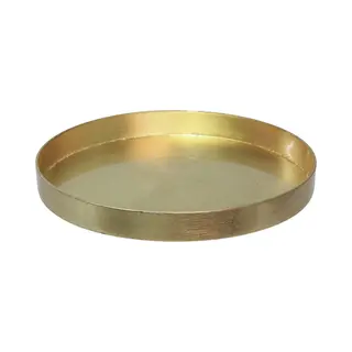 Othmar Decorations Dienblad/kaarsenplateau - Goud - D27 Cm - Kunststof - Rond
