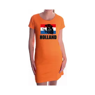 Bellatio Decorations Oranje Fan Jurkje Voor Dames - Met Leeuw En Vlag - Holland / Nederland Supporter - Ek/ Wk Dress / Outfit L