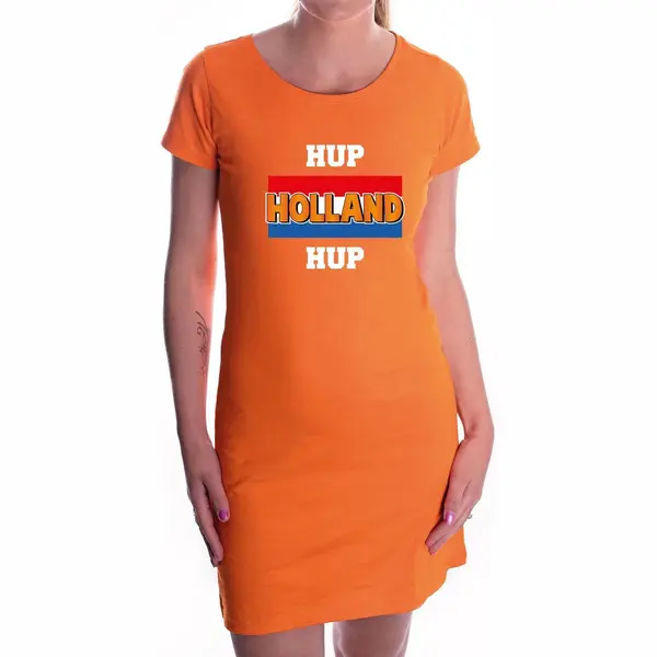 Bellatio Decorations Oranje Fan Jurkje Voor Dames - Hup Holland Hup - Nederland Supporter - Ek/ Wk Dress / Outfit S thumbnail