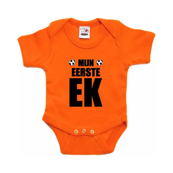Bellatio Decorations Oranje Fan Romper Voor Babys - Mijn Eerste Ek - Holland / Nederland Supporter - Ek/ Wk Baby Rompers / Outfit 56 thumbnail