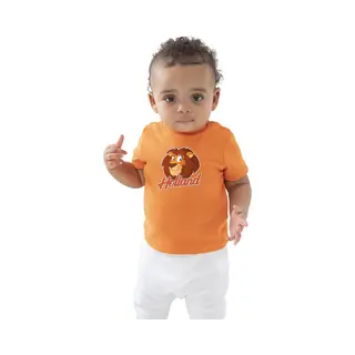 Bellatio Decorations Oranje Fan T-shirt Voor Baby / Peuters - Holland Met Cartoon Leeuw - Nederland Supporter - Koningsdag / Ek / Wk Shirt / Outfit 18-24 Mnd