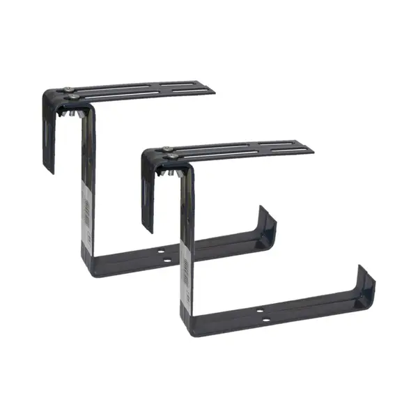 Geli Balkonbeugel - 4x - Voor Railing T/m 14 Cm - Grijs - Bloem/plantenbakken Ophang Beugel thumbnail