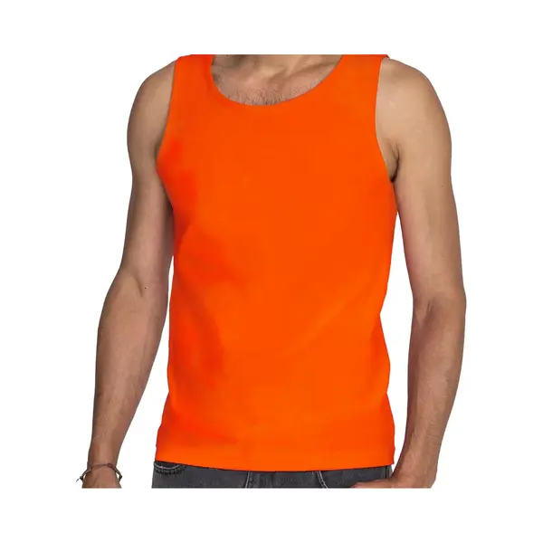 Sol's Sols Oranje Tanktop / Hemdje - Heren - Ek / Wk Voetbal Supporter / Koningsdag - Katoen - Mouwloos T-shirt / Tanktops / Singlet Xl thumbnail
