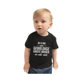 Bellatio Decorations Geweldige Grote Broer Cadeau T-shirt Zwart Voor Babys / Jongens - Shirt Voor Broers 62