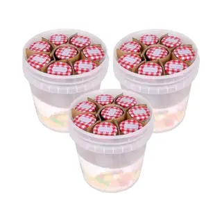 Hi Weckpotjes - 3x Set - Emmer Met 10 Potjes - 210 Ml - Glas - Weckpotten - Jampotjes - Weckpotten - Voorraadpotjes