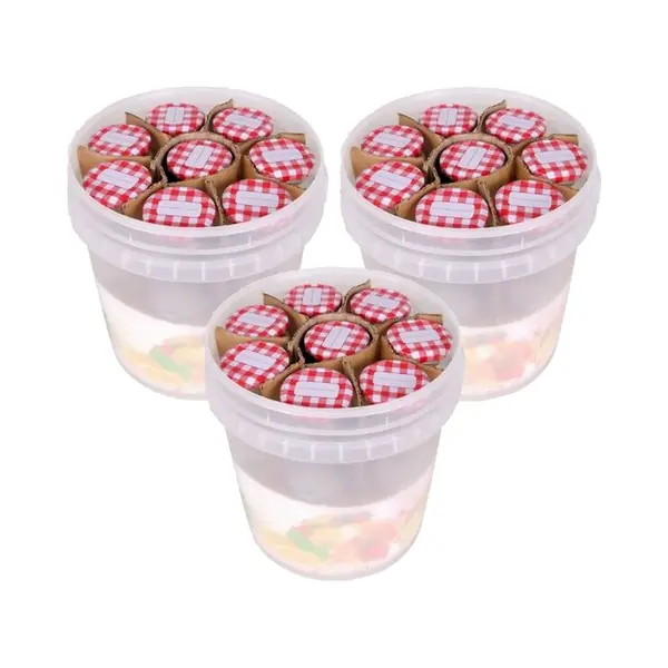 Hi Weckpotjes - 3x Set - Emmer Met 10 Potjes - 210 Ml - Glas - Weckpotten - Jampotjes - Weckpotten - Voorraadpotjes thumbnail