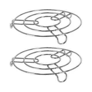 Gerimport Onderzetters Voor Kookpannen - Set Van 2x Stuks - Metaal - D19 Cm - Panonderzetters