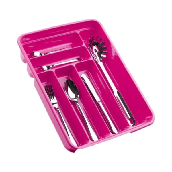 2x Stuks Plasticforte Bestekbak - 6-vaks - Roze - 40 X 30 X 7 Cm - Bestekhouder thumbnail