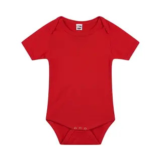 Logostar Basic Rompertje Voor Babys - Rood - Katoen - 240 Grams - Baby Kleding - Kraamcadeau - Korte Mouwen 80