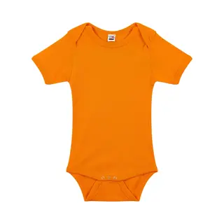Logostar Basic Rompertje Voor Babys - Oranje - Katoen - 240 Grams - Baby Kleding - Kraamcadeau - Korte Mouwen 68