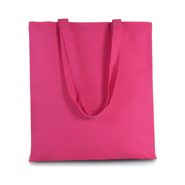 Shopper Schoudertasje - Fuchsia Roze - Katoen - 38x42 Cm - Met Hengels - 11 Liter - Boodschappentas thumbnail