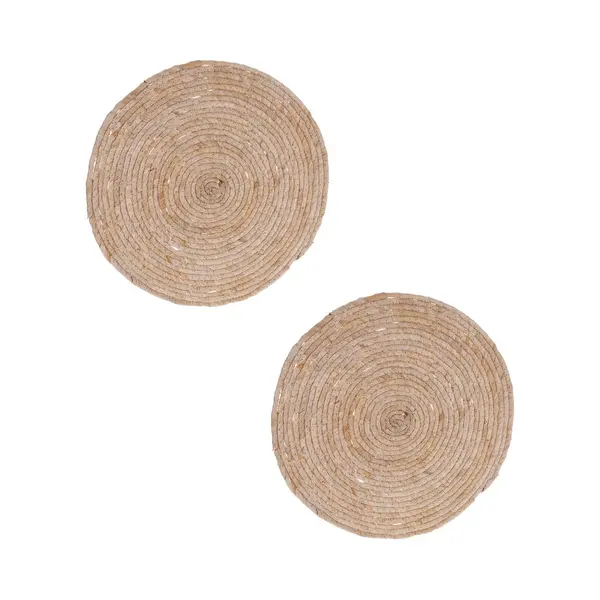 Excellent Houseware Placemats - 2x - Rond - Riet - Gevlochten - Rotan - 38 Cm thumbnail