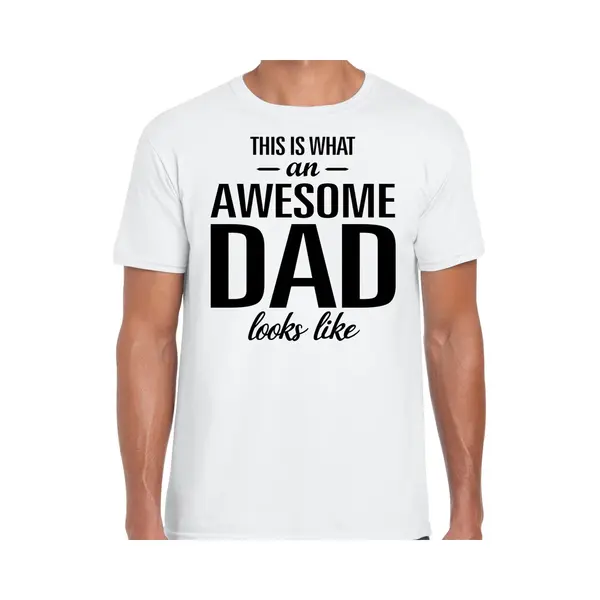 Bellatio Decorations This Is What An Awesome Dad Looks Like Cadeau T-shirt Wit - Heren - Vaderdag / Cadeau Shirt S thumbnail