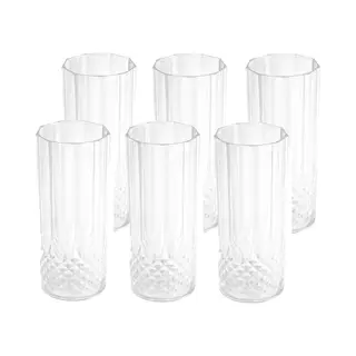 Drinkglazen - 6x Stuks - Kunststof - 400 Ml - Kristaleffect - Vaatwasmachine Bestendig