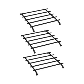 Zeller 5x Stuks Metalen Zwarte Pannenonderzetters Vierkant 20 Cm - Pannen/schalen Onderzetters Van Metaal