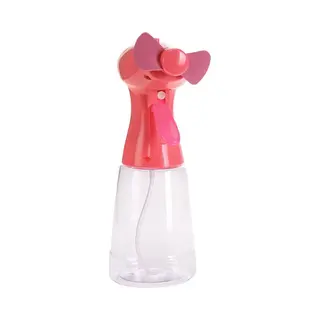 Roze Hand Ventilator Met Water Verstuiver 22 Cm - Zak Ventilator/waaier - Waterverstuiver