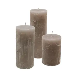 Cactula Set Van 3 Stompkaarsen Stone 7x10 / 7x15 / 7x20 Extra Lange Branduren