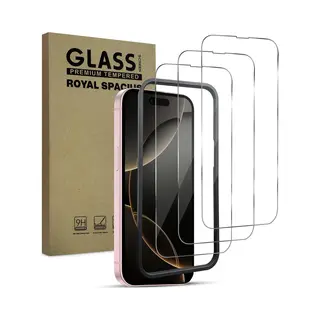 Royal Spacius 3 Stuks Screenprotector Geschikt Voor IPhone 16 - Met Uitlijn Tool - Gehard Beschermglas - Tempered Glass Screen Cover