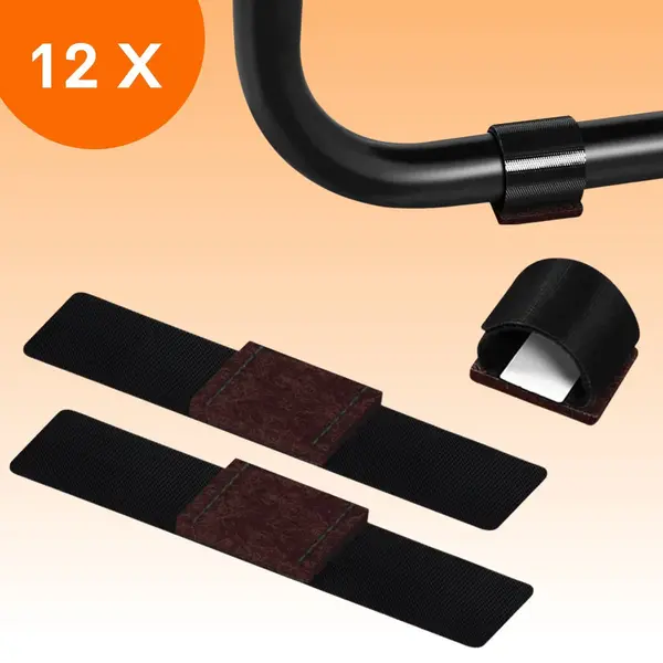 Flooq Stoelpootdoppen Buisframes - Anti-Kras Vilt - Stoelpoot Beschermers - Vloerbescherming - 12 Stuks – Zwart – Rond thumbnail