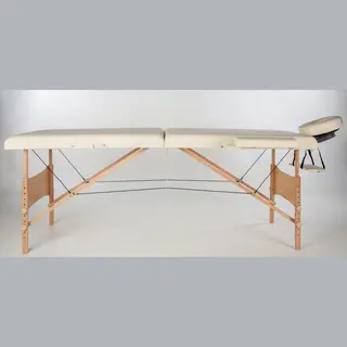 Dreamble® | Massagetafel | Beige/Creme | Hout | Extra Dikke Bekleding 6 Cm | Extra Stevig | Inklapbaar | Mobiel | 2 Zones | In Hoogte Verstelbaar |