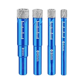 Robust Tools Actie!! Diamantboorset 4 Delig Waxboren - Tegelboren Droog Waxkoeling 6, 8, 10, 12mm