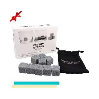 Lynnz® Whiskey Stones Set Van Premium Kwaliteit Natuursteen | Herbruikbare Ijsblokjes - Whiskeystones - Whisky Stones - Whiskey Stenen - Geschenkset