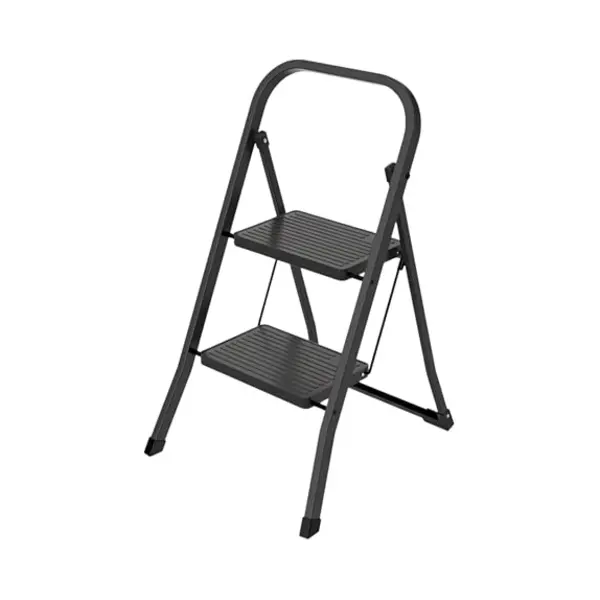 Brasq Stehleiter 2 Stufen SL200 Folding Stahl Step Ladder Mit Anti-Rutsch-Pedalen, Innen- Und Außenbereich, 150 Kg Load-Bearing Capacity Schwarz thumbnail