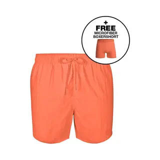 Muchachomalo Heren Zwembroek - 1 Pack + Boxershort - Maat 3XL - Oranje - Mannen Zwembroek