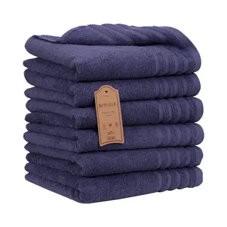 Betully® Leiroy - Handdoeken 50 X 100 Cm - Set Van 6 - Hotelkwaliteit – Zware Kwaliteit 500 G/m2 Blauw