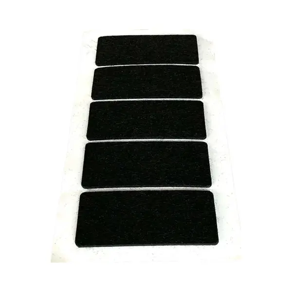 Fsw-Products - Zelfklevende Viltjes Zwart – 5 Stuks - 40x90 Mm - Antikras Vilt - Meubelvilt Voor Rechthoekige Poten - Vloerbeschermers - Plakvilt thumbnail