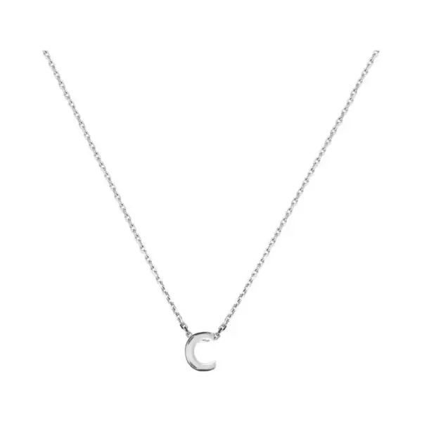 Yo&No - Ketting - Zilver - Anker - Letter C - 1, 1 Mm - 41 + 4 Cm - Sieraden Vrouw - Gerhodineerd - Zilver 925 thumbnail