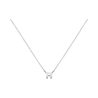 Yo&No - Ketting - Zilver - Anker - Letter H - 1, 1 Mm - 41 + 4 Cm - Sieraden Vrouw - Gerhodineerd - Zilver 925