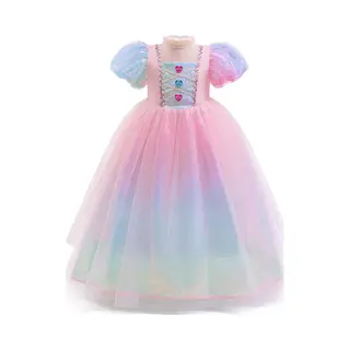 Prinsessendroom - Magische Regenboog Prinsessenjurk - 140 (8/9 Jaar) - Prinsessenjurk - Verkleed Kleding - Feestjurk