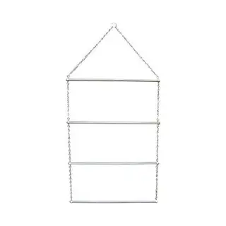 RelaxPets - Dekenrek - Dekenladder - 4 Laags - Metaal - Zilver - 60x28 Cm