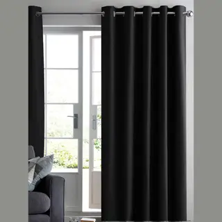 Maroyathome Ruben - Gordijn - Verduisterend - Met Ringen - Kant En Klaar - 300 X 180 Cm - 300 Cm Breedte En 180 Cm Lengte - Zwart - 1 Stuk