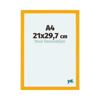 Yd. Your Decoration - Bilderrahmen Din A4 21x29.7 Cm - Gelb - Billderrahmen Aus Mdf Mit Acrylglas - Antireflex - Din A4 21x29.7 Rahmen - Mura