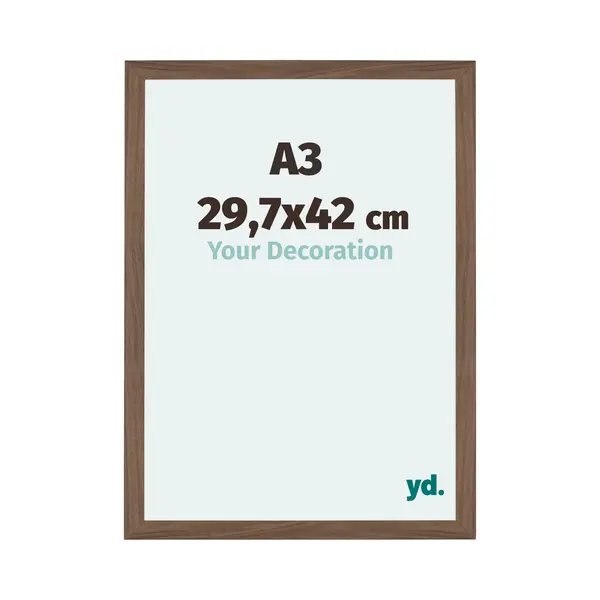 Yd. Your Decoration - Bilderrahmen Din A3 29.7x42 Cm - Nussbaum Dunkel - Billderrahmen Aus Mdf Mit Acrylglas - Antireflex - Din A3 29.7x42 Rahmen - thumbnail