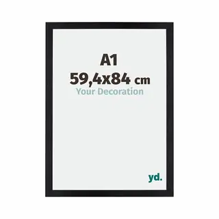 Yd. Your Decoration - Bilderrahmen Din A1 59.4x84 Cm - Schwarz Matt - Billderrahmen Aus Mdf Mit Acrylglas - Antireflex - Din A1 59.4x84 Rahmen - Mura