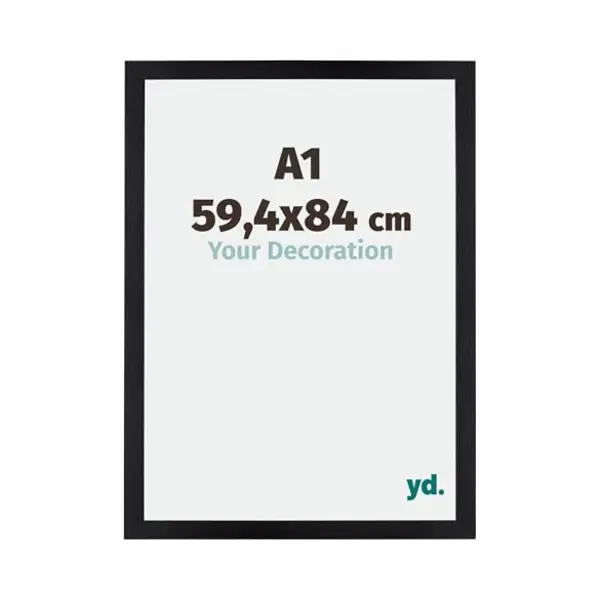 Yd. Your Decoration - Bilderrahmen Din A1 59.4x84 Cm - Schwarz Matt - Billderrahmen Aus Mdf Mit Acrylglas - Antireflex - Din A1 59.4x84 Rahmen - Mura thumbnail