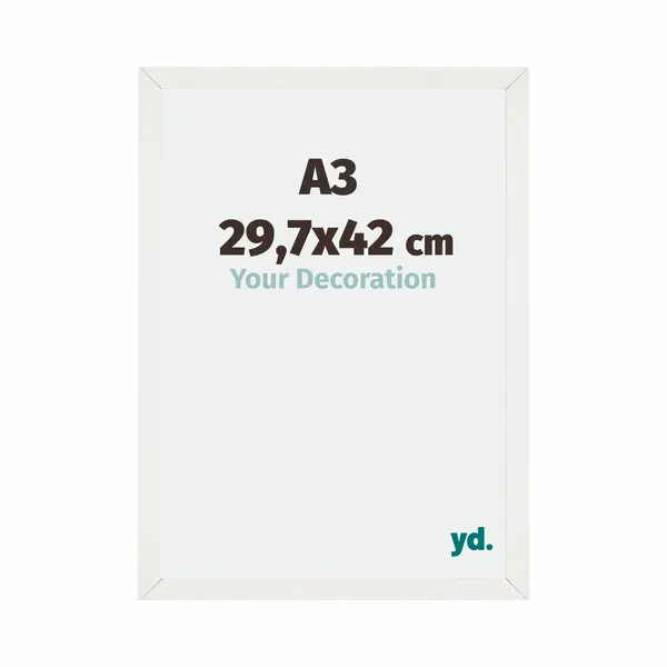 Yd. Your Decoration - Bilderrahmen Din A3 29.7x42 Cm - Weiß Gemasert - Bilderrahmen Aus Mdf Mit Acrylglas - Antireflex - Din A3 29.7x42 Rahmen - Mura thumbnail