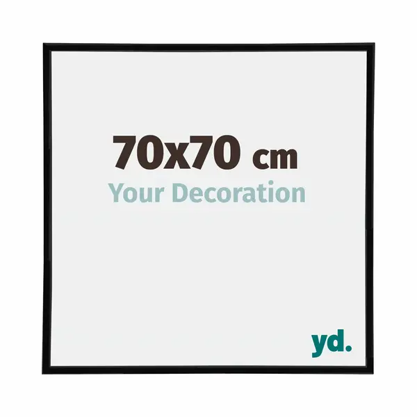 Yd. Your Decoration - Bilderrahmen 70x70 Cm - Schwarz Hochglanz - Bilderrahmen Aus Kunststoff Mit Acrylglas - Antireflex - Rahmen 70x70 Cm - Annecy thumbnail